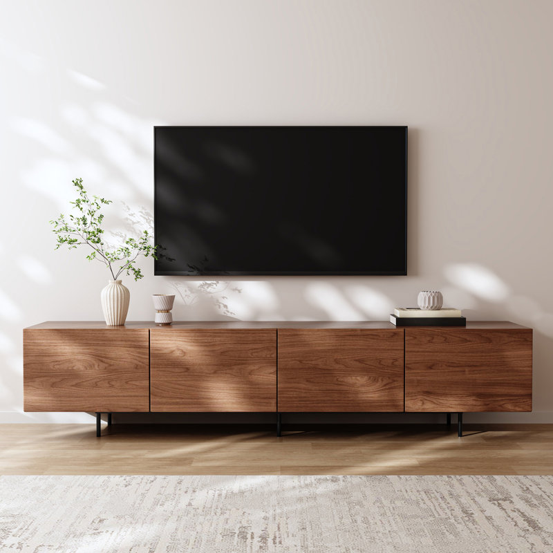 Modern 4-Door TV Stand Storage Credenza