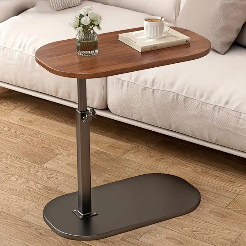 [Swivel C Shaped Table] 360° Swivel C Shaped End Table - Adjustable Side Table For Couch, TV Tray Table - Small Side Tables For Living Room, Bedroom, Small Spaces(Coffee Color)