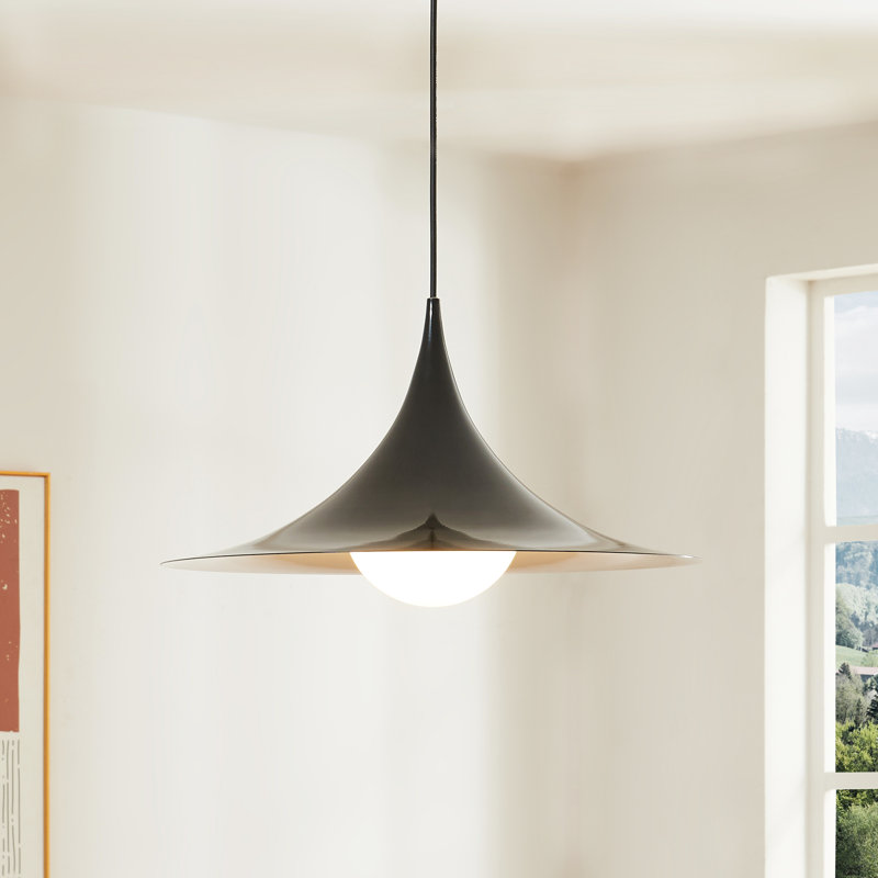 Niurka 17.7" Wide Pendant Light for Dining Room & Kitchen - Modern Hanging Fixture with Glass Shade