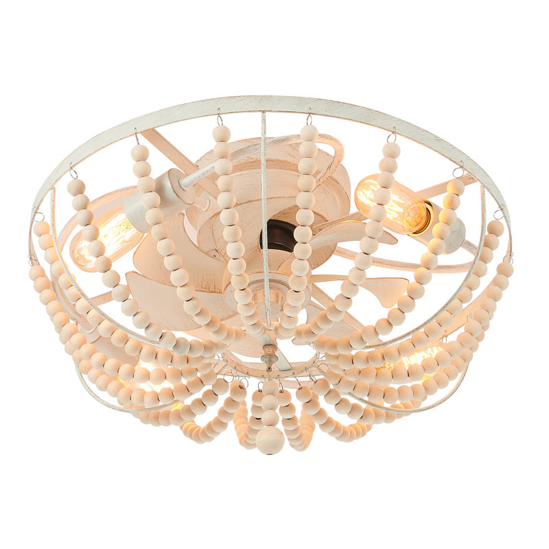 Caidenn 20'' Farmhouse Boho Caged Ceiling Fan with Light and Remote Control Included