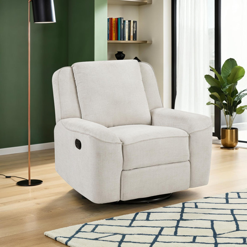 Lashanda 40" Wide Chenille Swivel Recliner