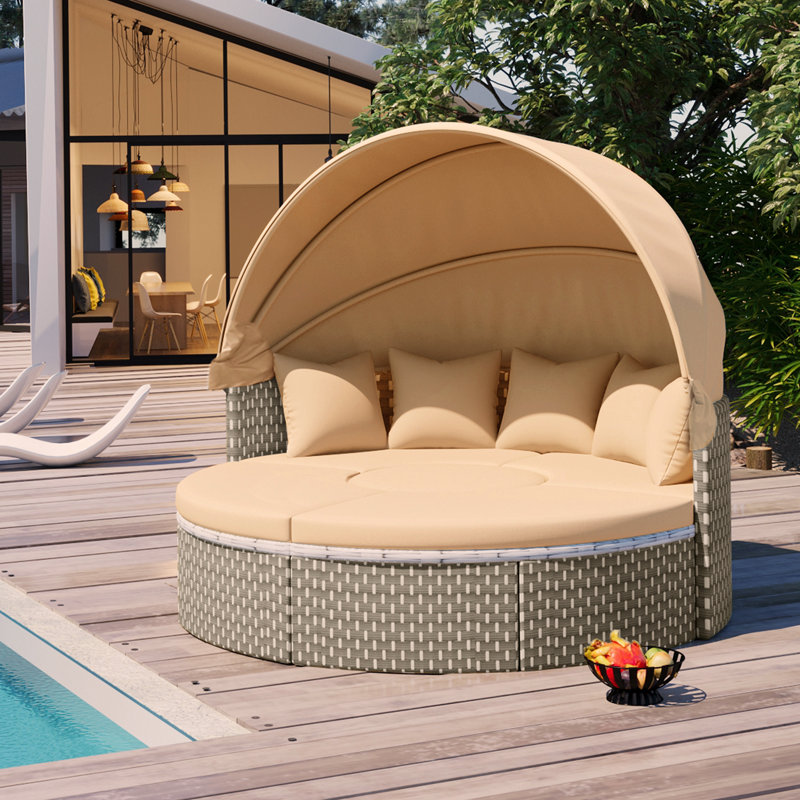 66.5'' Wicker Outdoor Patio Daybed