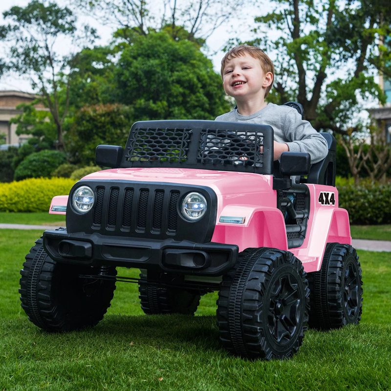 12V Electric Kids Ride On Jeep Car Vehicle with Parent Remote Control,Safety Belt,Light,Music Player