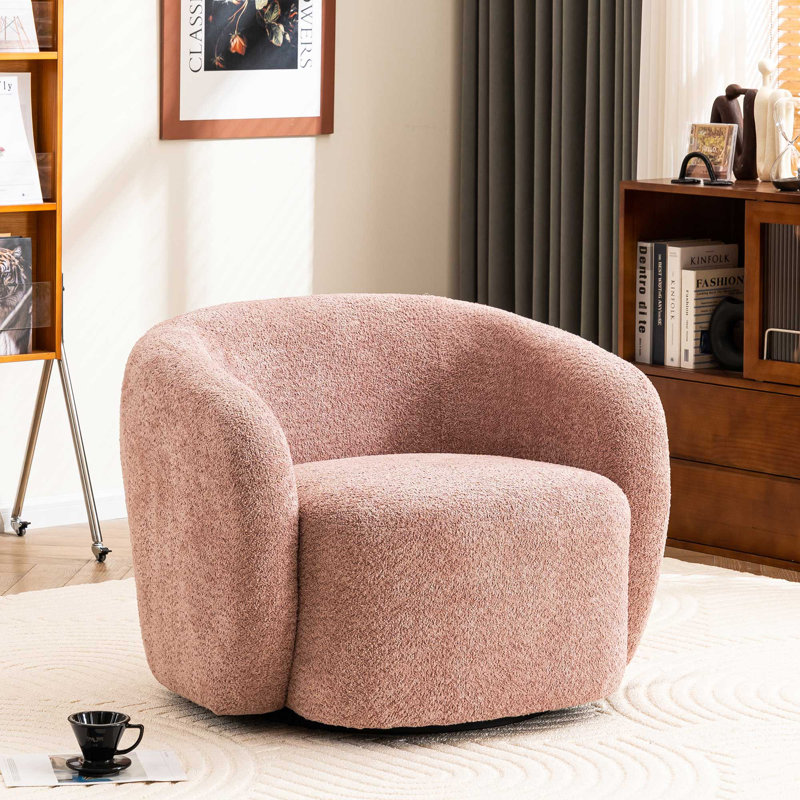munehito upholstered swivel barrel chair