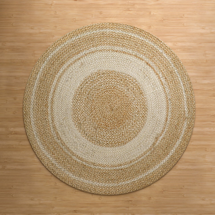 (Similar to photo)Kayleigh Jute Hand Braided Zigzag Stitch Natural Fibers Farmhouse Style Area Rug For Dining Room Living Room Kitchen, Off White/Natural