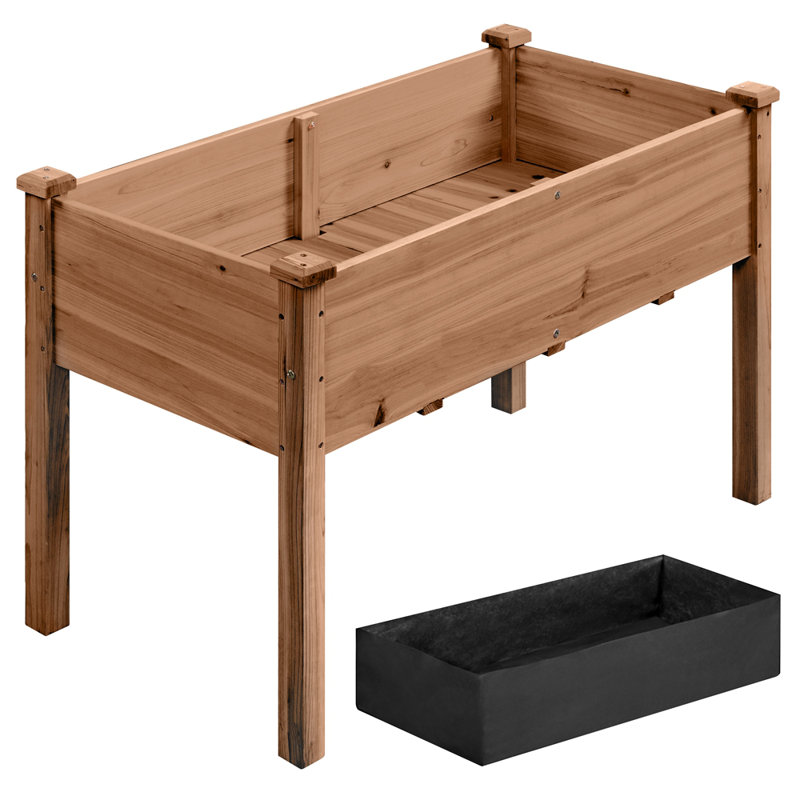 similar incomplete Rigney Outdoor Fir Wood Elevated Planter with Fabric Liner & Drainage Holes