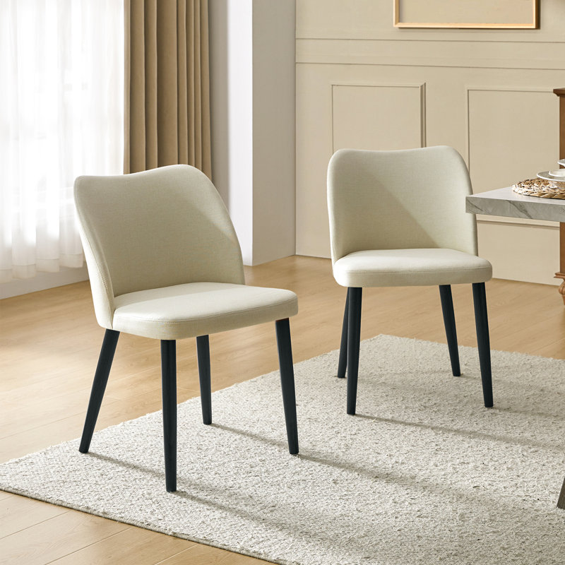 Kanalu Modern Dining Chair With Solid Wood Legs Set Of 2