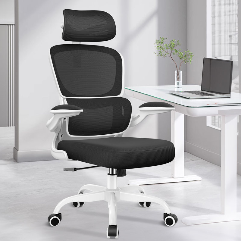 Lidwien Ergonomic Breathable Mesh Office Chair with Adjustable Headrest and Flip-Up Arms