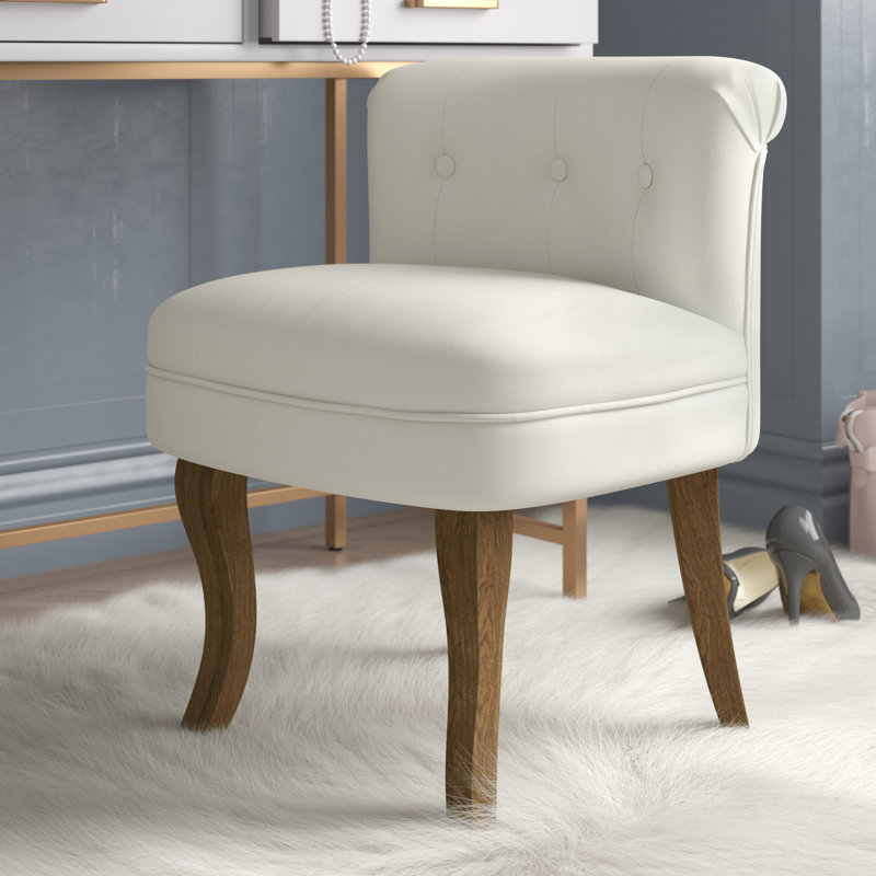 Jonna Tufted Vanity Chair with Solid Wood Legs