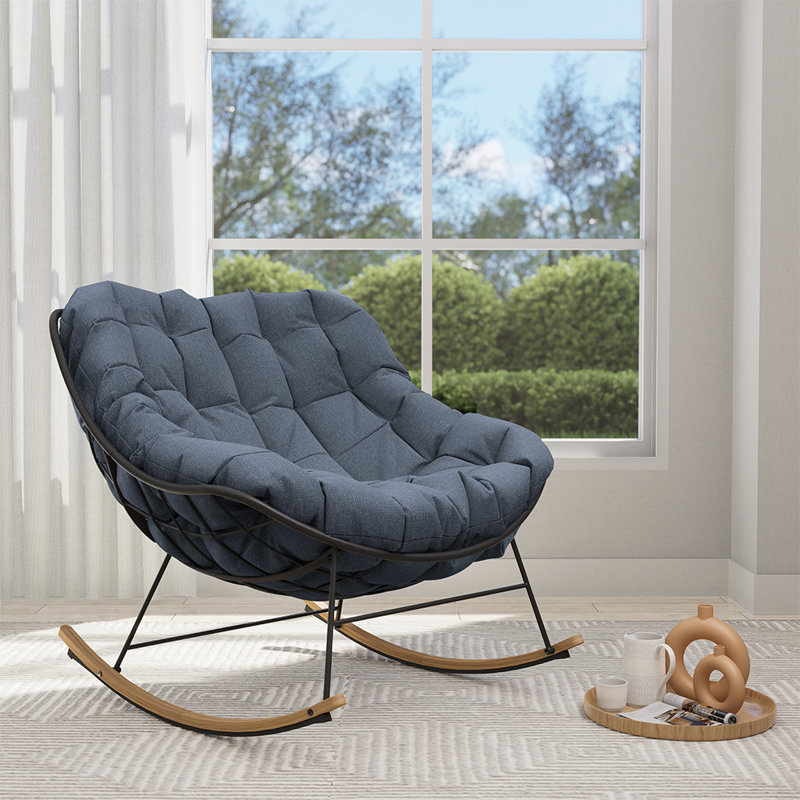 Steel Rocking Chair With Cushion