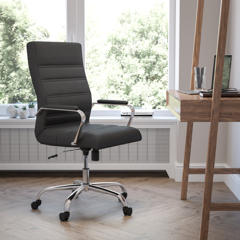 Ergonomic Upholstered High-Back Swivel Office Chair