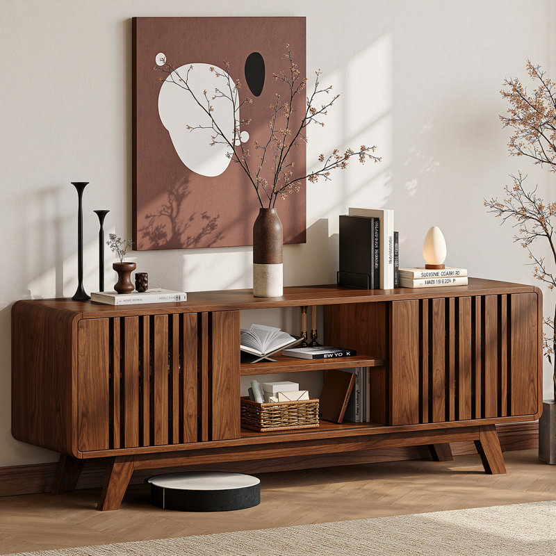 Regal TV Stand for TVs up to 75'',Entertainment Center Sliding Door Incomplete 