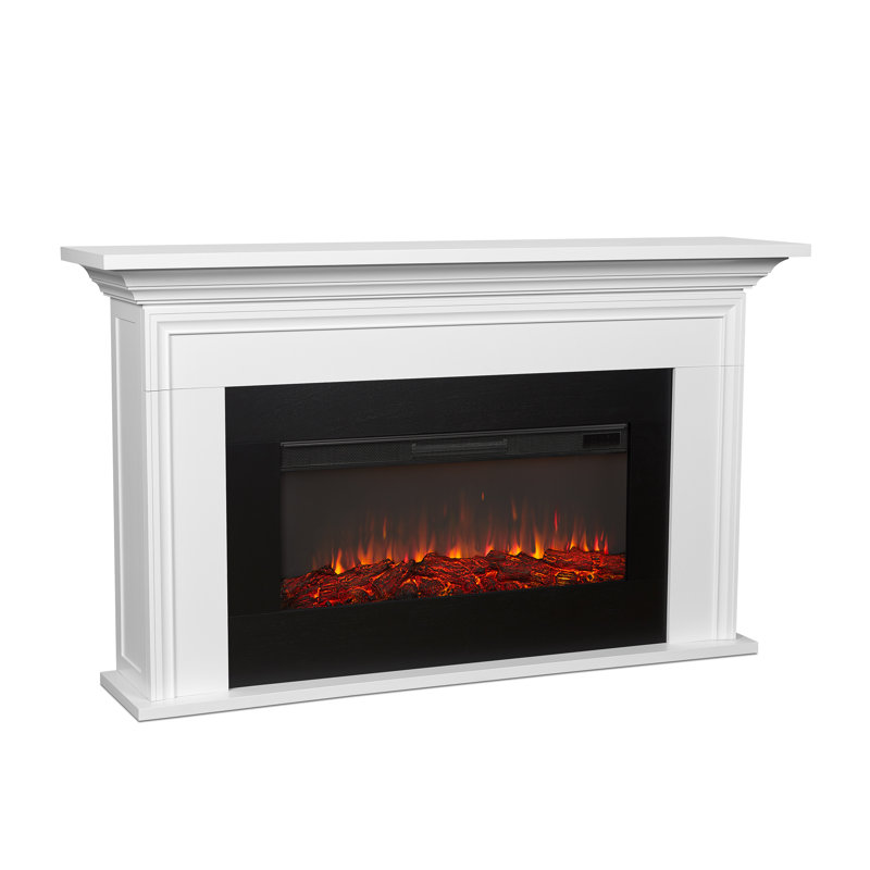 cleo 76" landscape electric fireplace in white