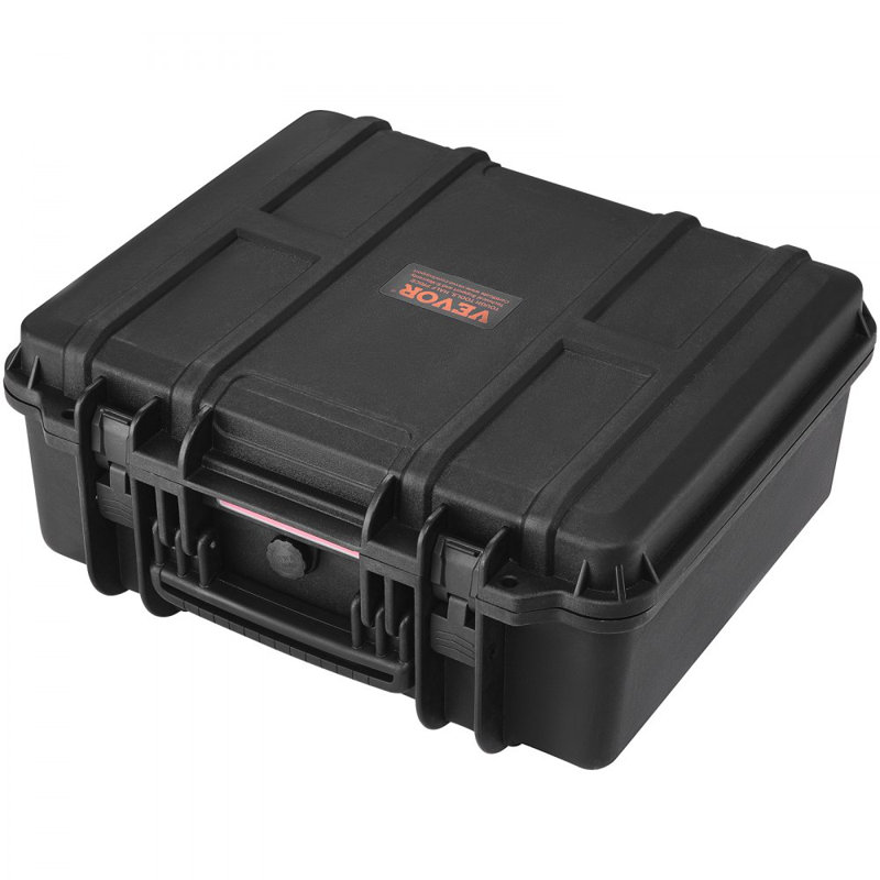 Hard Pistol Cases with Pre-cut PU Foam, Waterproof & Dustproof Hard Gun Case for 6 Pistol & 21 Magazine, 19.3×17.1×8.3 in Lockable Pistol Case, Black
