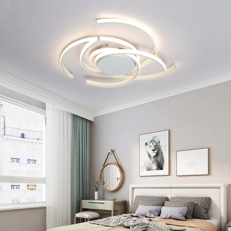 Codie 3 - Light LED Semi Flush Mount Remote Dimmable for Bedroom Living Room