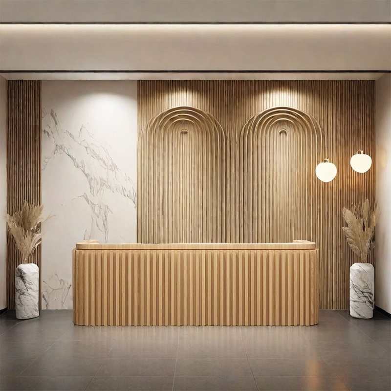 Pozzi Vintage Reception Desk – Perfect for Cashier Counter and Customer Service Front Desk