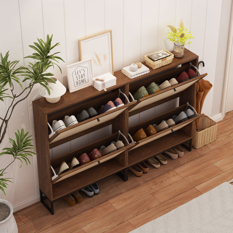 16 Pair Shoe Storage Cabinet (Set of 2)