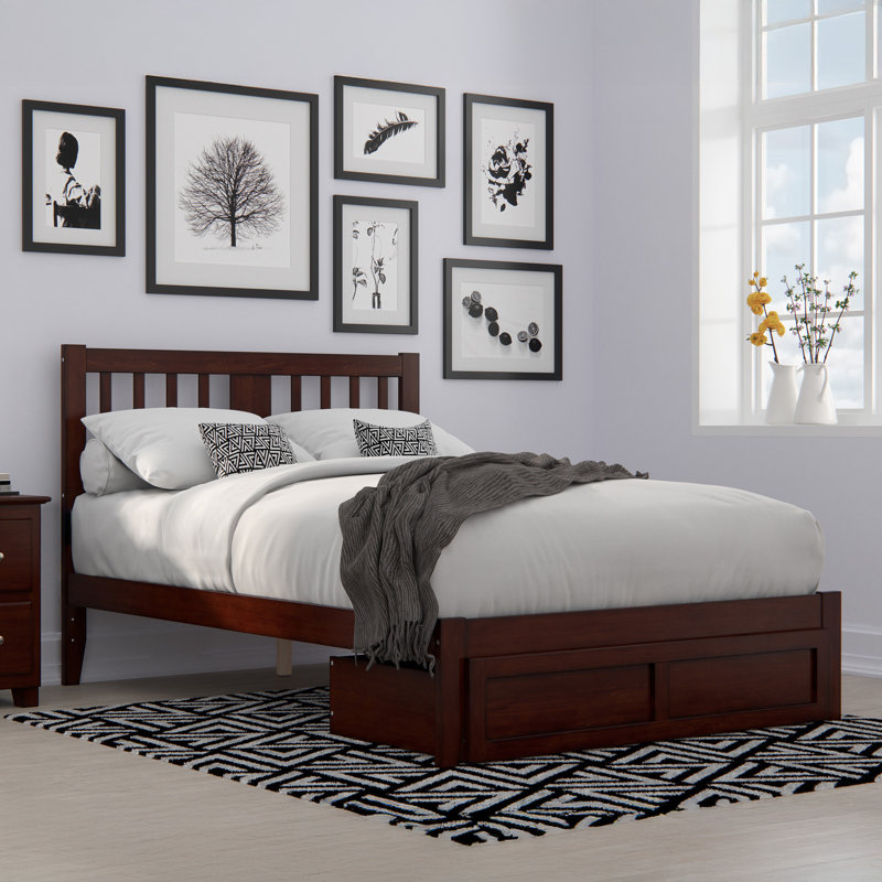 Zosia Solid Wood Slat Storage Bed