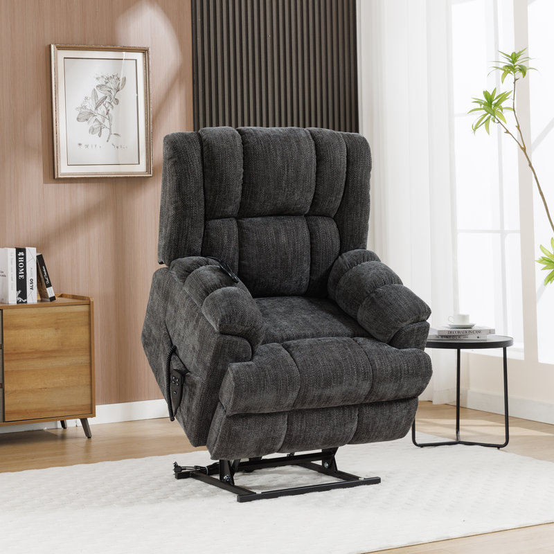 Aura Dual Motor Power Lift Recliner with Heat and Massage, Infinite Position, 180°Reclining, Sidepocket