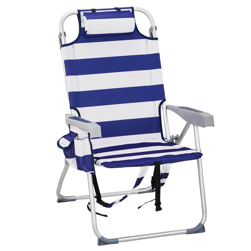 Lemon Pattern Aluminum Folding Backpack Beach Chair