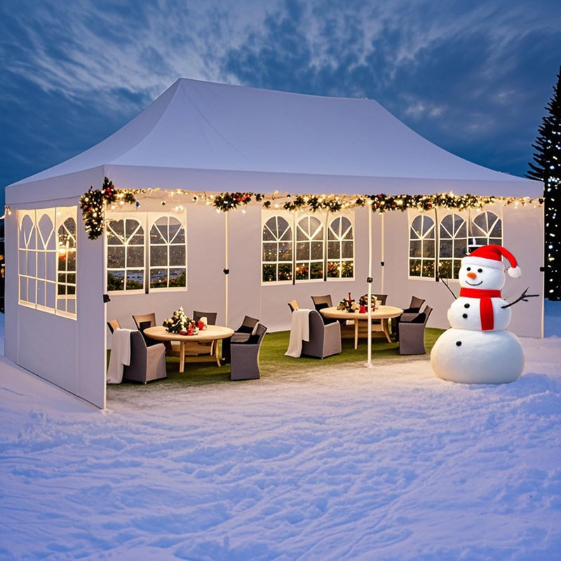 10'x20' Pop Up Canopy Tent with 6 Removable Sidewalls, Instant Outdoor Canopy