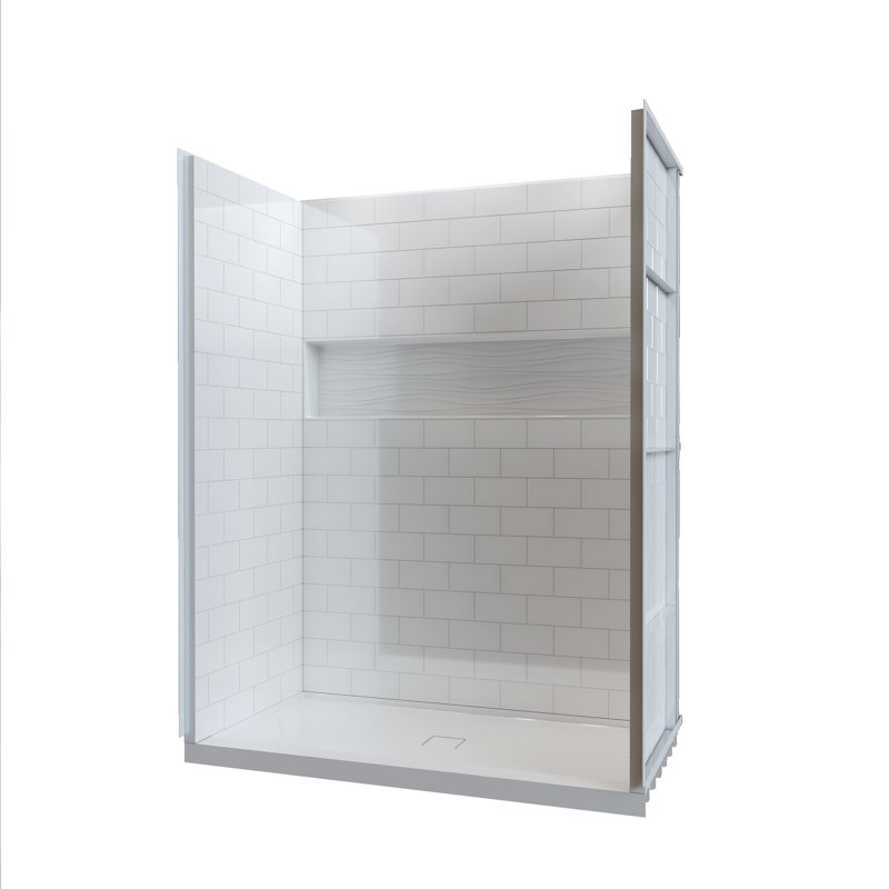 60 in. x 32 in. Single Threshold Center-Drain Shower Pan Base in White BSB01-BASE