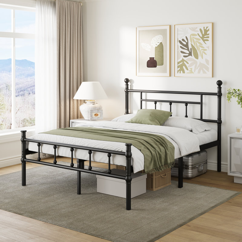 40" Heavy Duty Metal Bed Frame, No Box Spring Needed, Noise Free