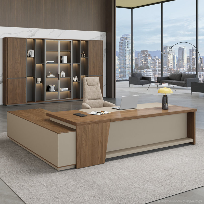 L-Shaped Executive Desk With Digital Lock & Cable Management System