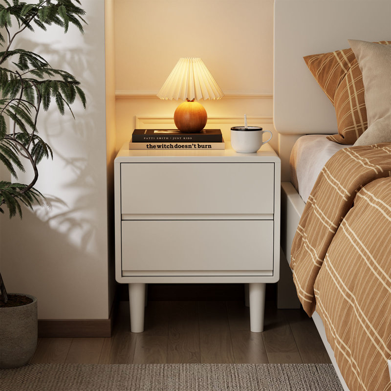 solid wood mid-century modern nightstand