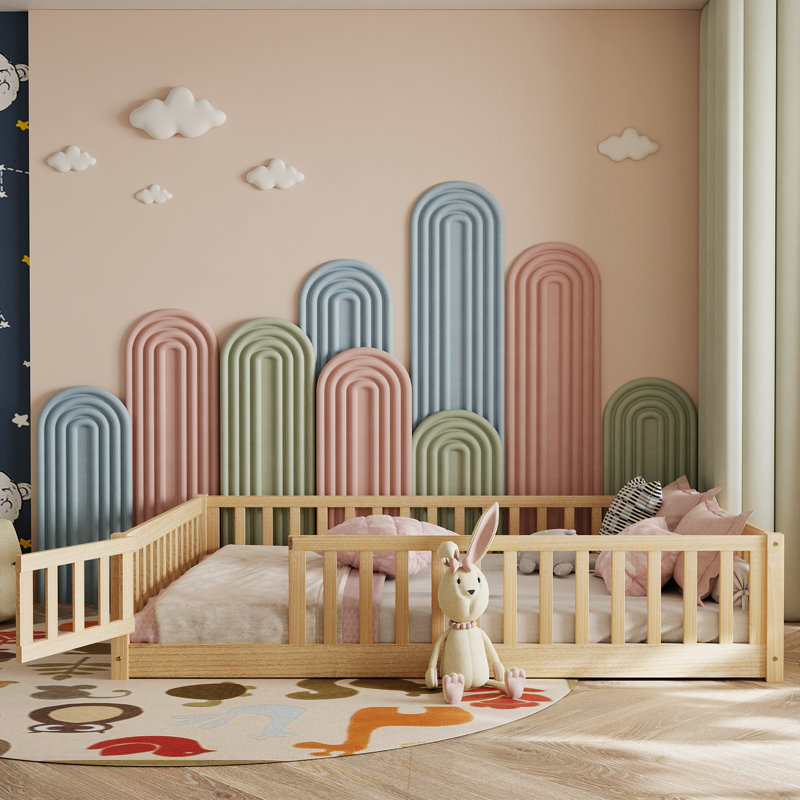 finka kids floor platforms bed with fence and door