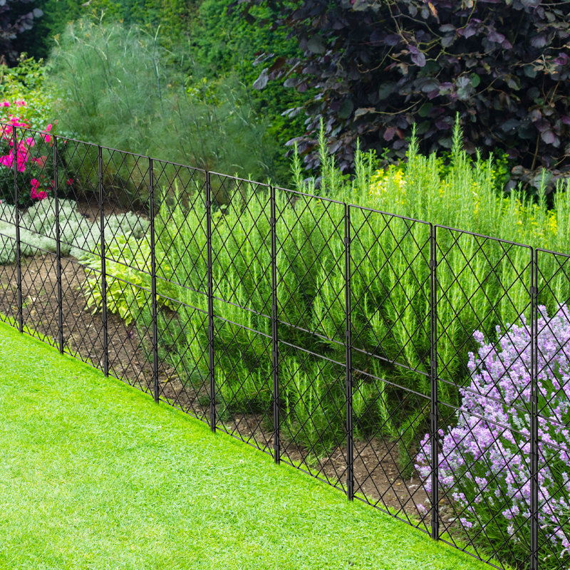 (Missing hardware)38.6'' H x 13'' W Metal Fence Panels Included (Set of 10)