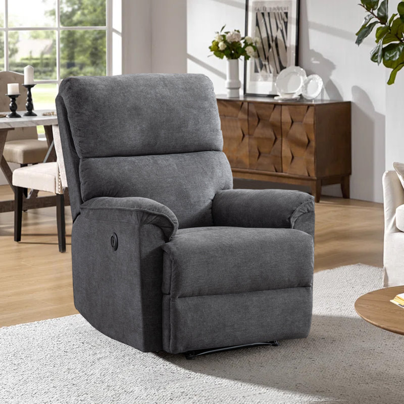 bardia 31" wide minimalist style compact breathable fabric high-end power recliner chair with usb port
