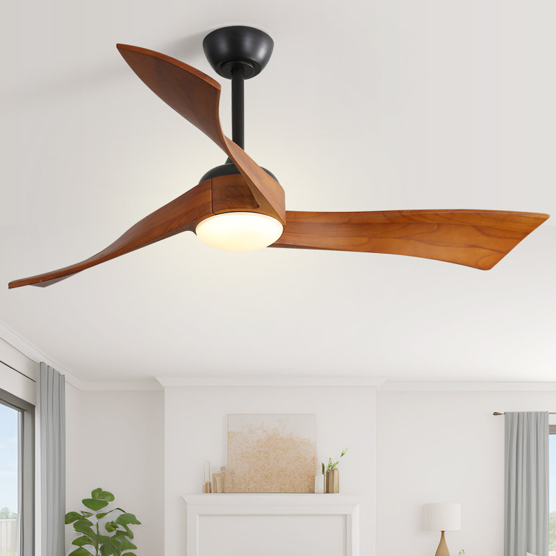 kemp 52'' 3 - blade classic propeller ceiling fan with remote control and led light kit included