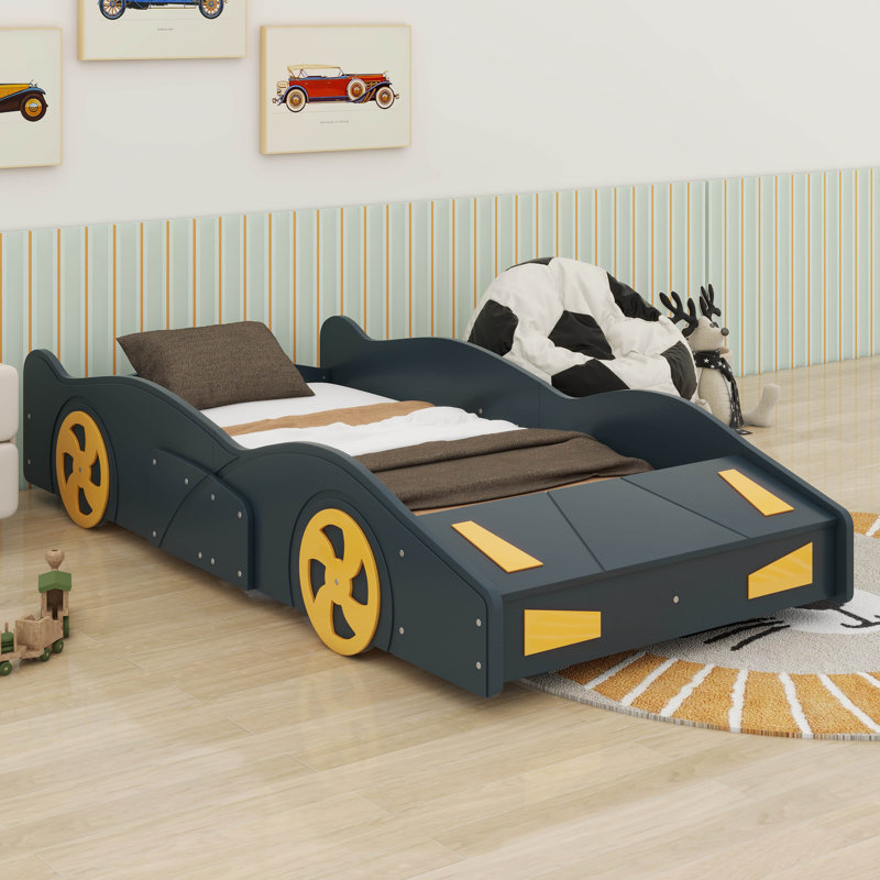 Lorden Twin Size Race Car-Shaped Platform Bed