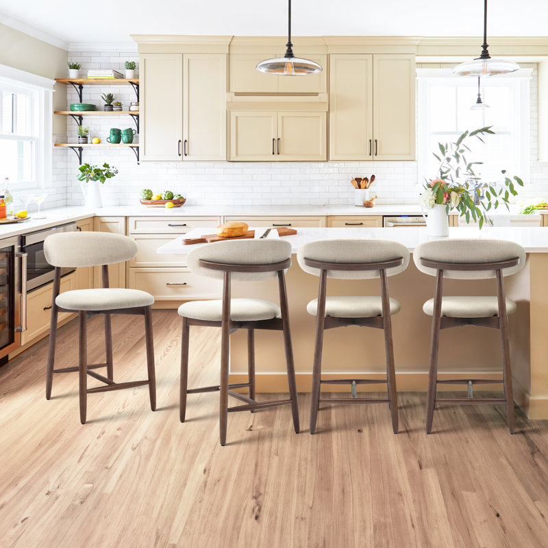 upholstered 25'' counter stool with solid wood frame (just one chair)