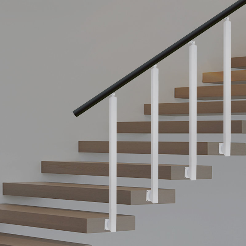 (Black)Square Stair Baluster Posts (3.15*3.15*39.37In) (Set of 4)