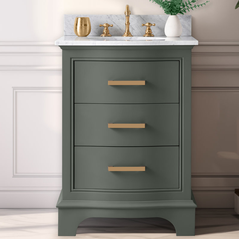 Goleta 24'' Single Bathroom Vanity with Marble Top