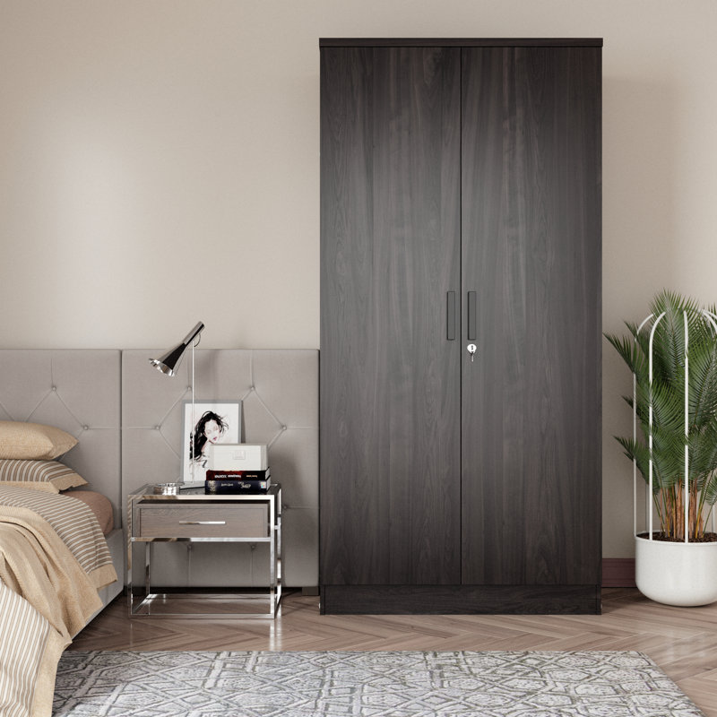 Lacandis 72" High Large Armoire 2 Door Hanging and Shelves Wardrobe