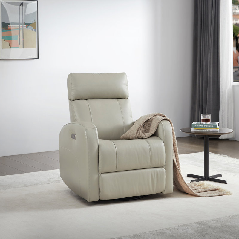 arrianna-fiona genuine leather swivel power recliner