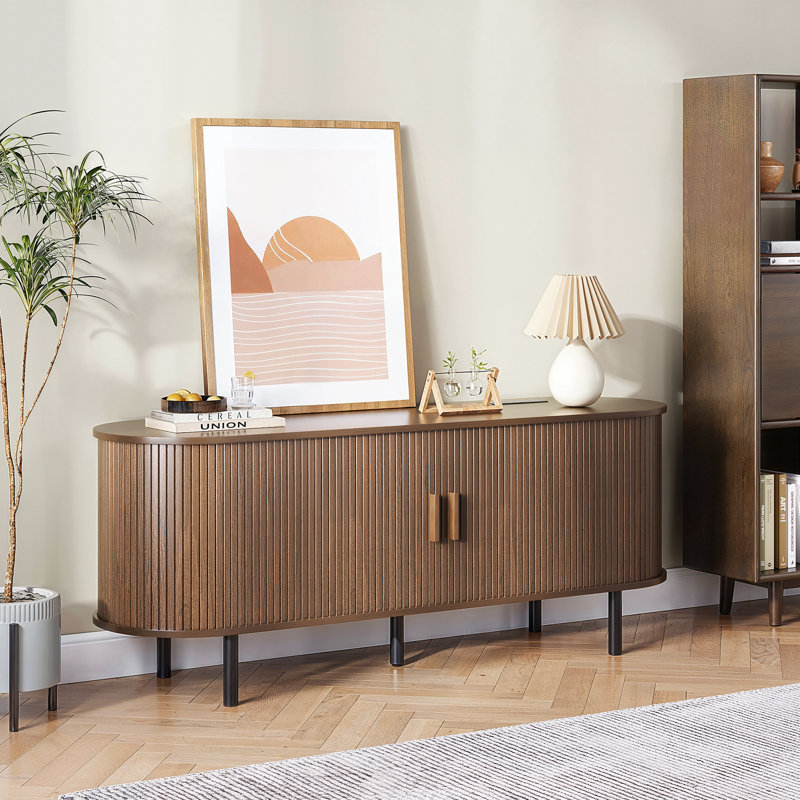 jalonda modern wood tv stand with storage and shelves to fit up to 80\" tvs
incomplete 