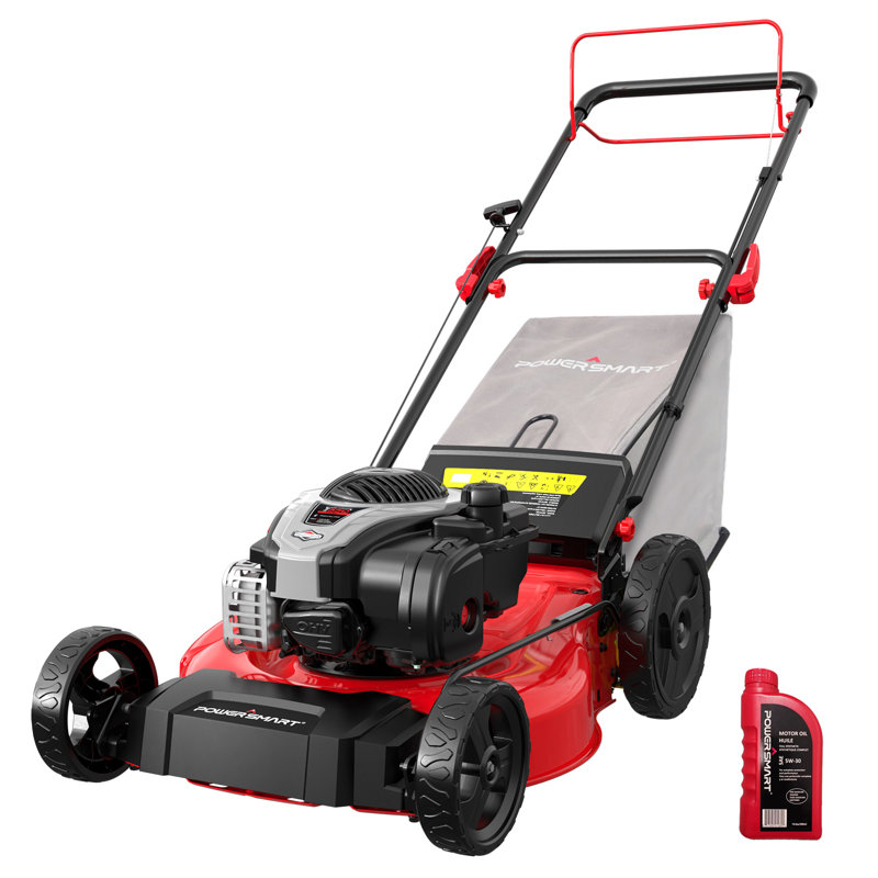 powersmart 21" 3-in-1 gas lawn mower, self propelled, 140cc briggs & stratton engine, 6-position height adjust, mulch/bag/rear discharge