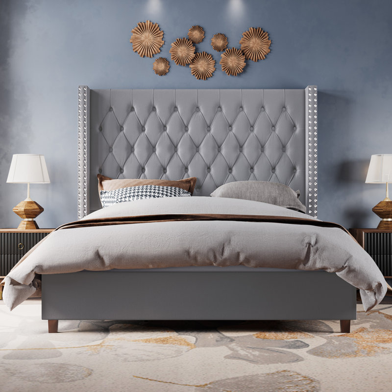 duluth upholstered wingback bed