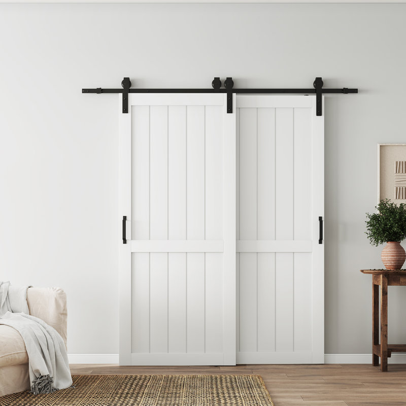 Bypass Barn Doors - Modern Design MDF Bypass Barn Door Sliding Closet Door With Hardware Kit,2 Panels