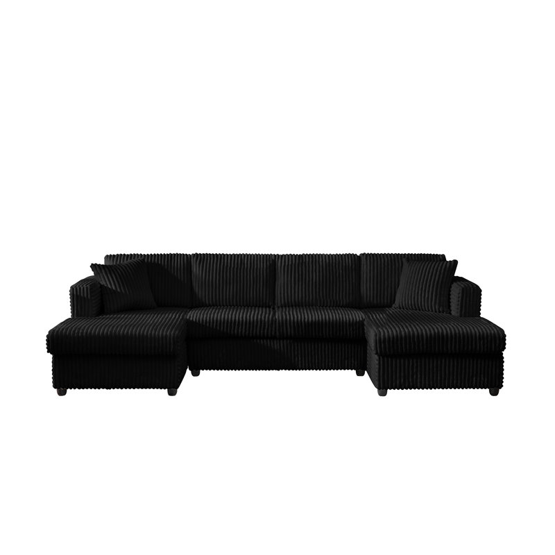 4 Seater Oversized Modular Sectional Sofa, U Shaped Extra Large Corduroy With Double Chaises