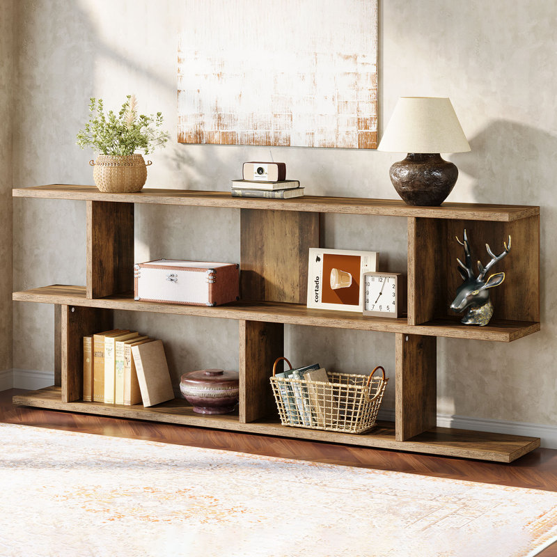 71" Extra Long Sofa Table, 3 Tier Farmhouse Console Table