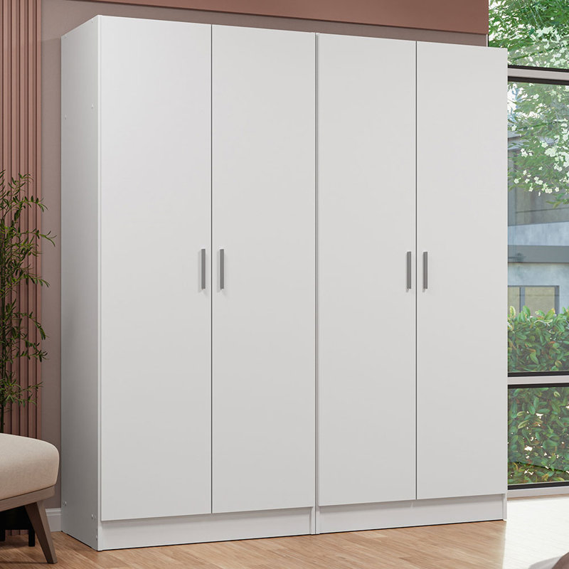Latitude Run® 4 Doors Storage Cabinet with Ample Shelves Space 63"L Utility Armoire Closet Entryway and Bedroom Organization Unit