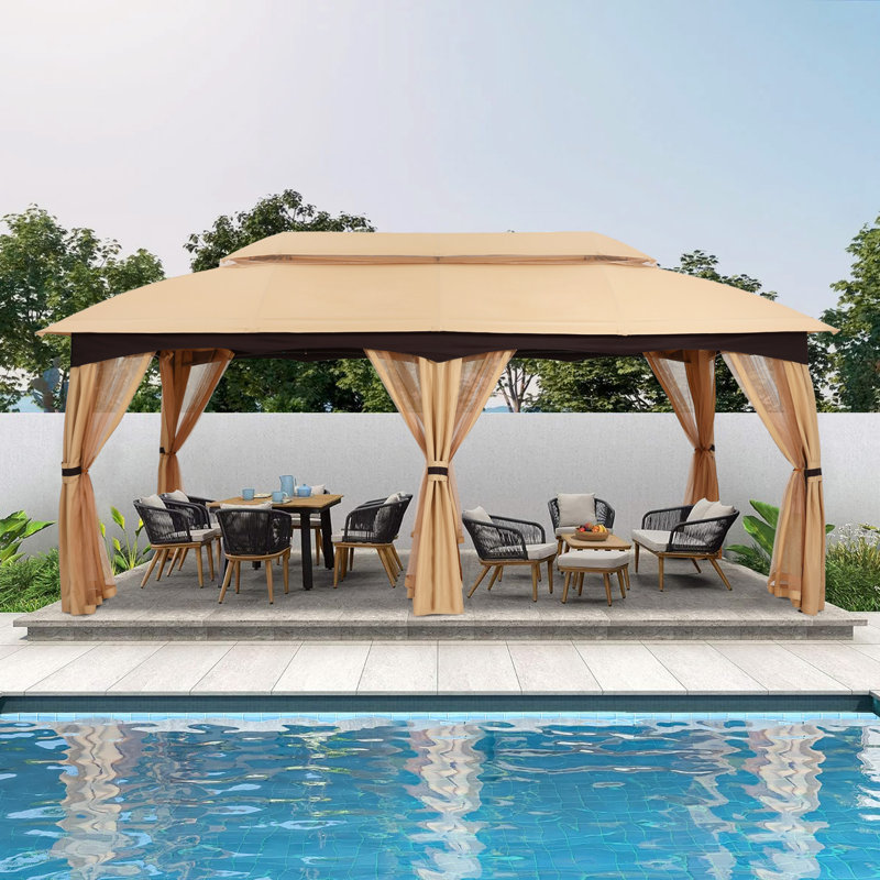 20 Ft W x 10 Ft. D Steel Patio Gazebo