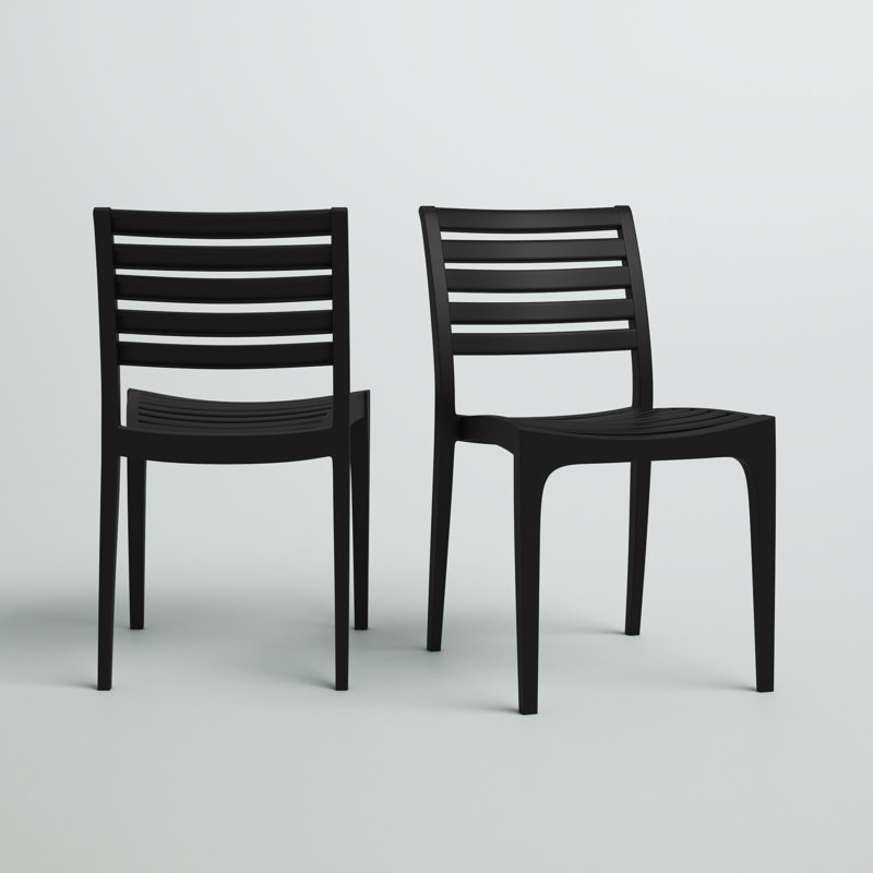 Ayvah Outdoor Stacking Dining Side Chair (Set of 2)