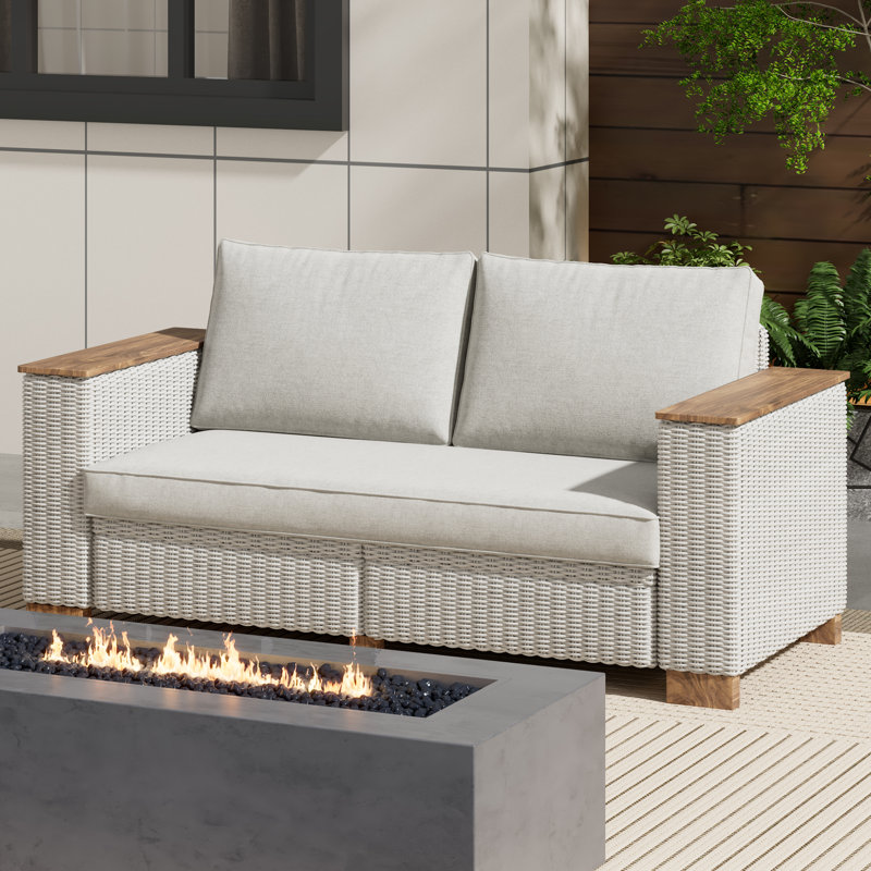Akosh 63" Wide Outdoor Patio Sofa with Cushions