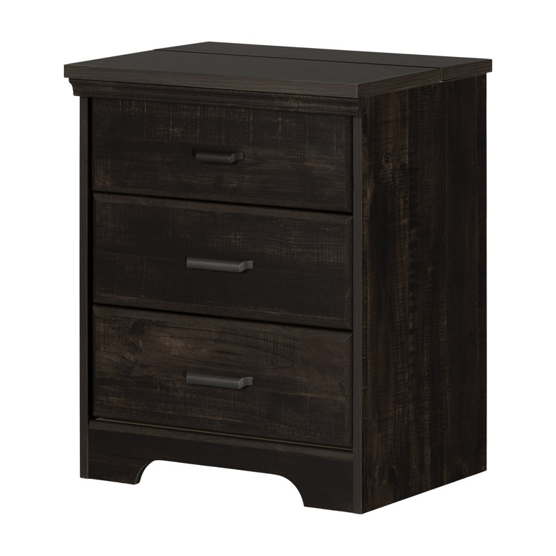 Versa Nightstand With Charging Station And Drawers